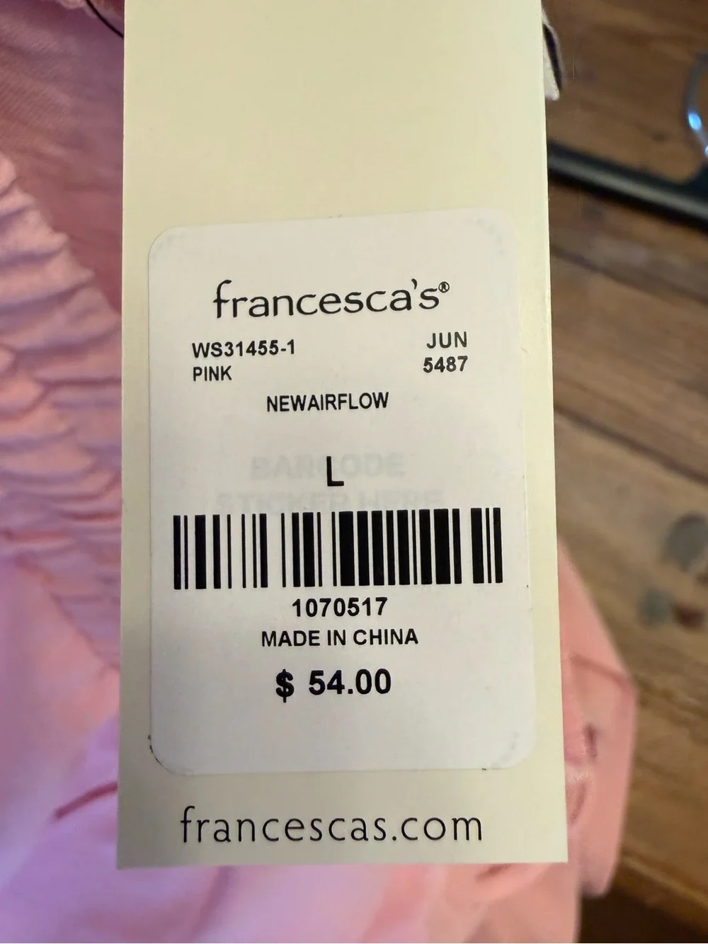 P96 - Francesca's Collections Light Pink Drawstring Wide Leg Pants